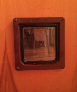 Cat Mate 4 Way Locking Cat Flap with Door Liner, Brown Medium 12 71IdGMqaWL