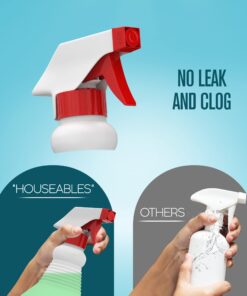 Spray Bottles, Empty Sprayer Bottle, Heavy Duty Cleaning Nozzle, 24oz, 3 Pack, Plastic, Industrial, Professional, Refillable, for Water, Alcohol, Bleach, Detailing, All Purpose Cleaner, Houseables 24 Oz 21 71IdWOcX1L