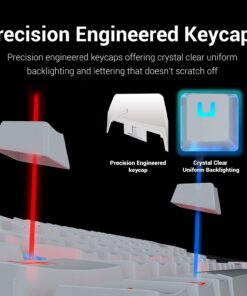 Redragon K552 Mechanical Gaming Keyboard RGB LED Backlit Wired with Anti-Dust Proof Switches for Windows PC (White, 87 Key Blue Switches) 87 Key Blue Switch White RGB Backlit 23 71Idh1uRzqL