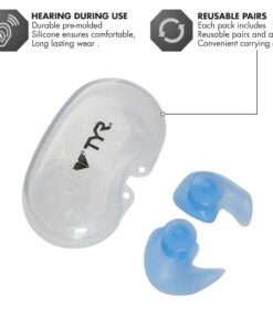 TYR Silicone Molded Swim Ear Plugs Blue 6 71Idi7W5pxL