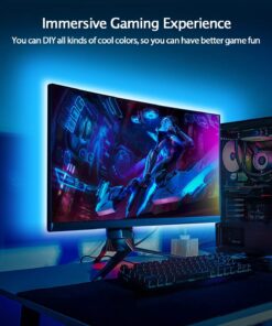 Daymeet LED TV Backlights, 9.8 ft USB Powered LED Lights for TV 32-60 inch RGB Color Changing LED Strip Lights TV Monitor Behind Lighting with Remote Music Sync Bluetooth APP Control Solid Colours 9.8FT for 32"-60"TV 18 71IdpPsmHZL