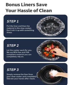 Alternative view of KOOC 8.5-Quart Programmable Slow Cooker, Larger than 8 Quart, More Practical than 10 Quart, with Digital Countdown Timer, Free Liners Included for Easy Clean-up, Upgraded Ceramic pot, Adjustable Temp, Nutrient Loss Reduction, Black, Oval… 8.5 Quart