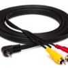 Hosa C3M-110 3.5 mm TRRS to Composite Video and Stereo Audio Camcorder AV Breakout Cable, 10 feet 3m