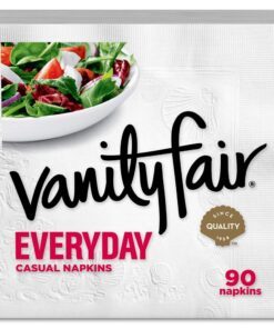 Vanity Fair Everyday Napkins, 1080 Count, White Paper Napkins, 90 Count (Pack of 12) 6 71IgCjH YL