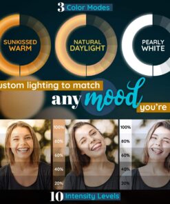 GearLight Ring Light - 10" Selfie Tripod Stand with LED Lights, Dual Phone Holders, Adjustable Height and Lighting for Recording, Makeup & Photography - Cute Room Decor Stuff & Gifts For Teen Girls 10 inch 23 71IgJoLZfOL