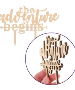 Ella Celebration The Adventure Begins Wooden Wedding Cake Topper, IMPROVED Arrow Rustic Wood Decoration 8 Inch Width (Adventure Begins) 20 71IgbSJa3FL