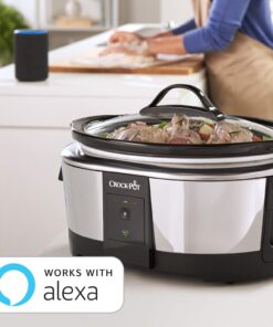Alternative view of Crock-Pot 6 Quart Programmable Slow Cooker and Food Warmer Works with Alexa, Stainless Steel (2139005) Programmable Stainless Steel