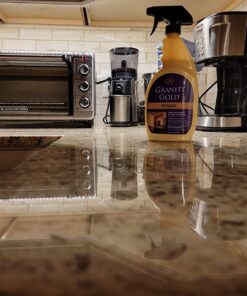 Granite Gold Polish Spray, Streak-Free Shine for Granite, Quartz, Marble, Travertine, Natural Stone Countertops, 24 Fl Oz (Pack of 1) 24 Fl Oz (Pack of 1) 36 71Ih 6zL fL