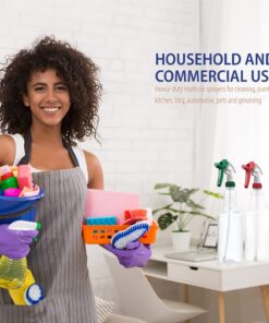 Bar5F Empty Plastic Spray Bottles 16 oz, BPA-Free Food Grade, Crystal Clear PETE1, Red/White M-Series Fully Adjustable Sprayer (Pack of 2) 11 71IjKXJ wbS