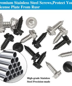 16 Sets License Plate Screws Kit, DaKuan Stainless Steel Rustproof License Plates Bolts for Cars, Trucks, SUVs (Black and Silver) 13 71IjNSWXiEL