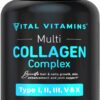 Vital Vitamins Multi Collagen Complex - Type I, II, III, V, X, Grass Fed, Non-GMO, 150 Capsules 150 Count (Pack of 1) 53 71IjwFXyMaL