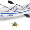 Sea Eagle SE370 Inflatable Sports Kayak -1-3 Person-Portable Stowable & Lightweight-with Seat(s), Paddle(s), Pump and Bag SE370 Sports Kayak Pro 20 71IkHbQtYmL