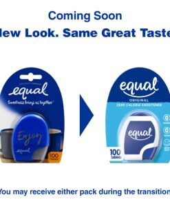 Alternative view of EQUAL 0 Calorie Sweetener Tablets, Sugar Substitute, Zero Calorie Sugar Free Sweetener Tablets, 100-Count 100 Count (Pack of 1)