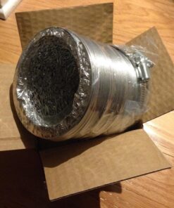 iPower GLDUCT4X8C 4 inch 8 feet Non-Insulated Flex Air Aluminum Foil Ducting Dryer Vent Hose for HVAC Ventilation with 2 Clamps, 4'' X 8', Silver 4'' X 8' 35 71IkqR77j1L