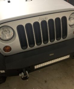 Hooke Road for Jeep Wrangler JK Grill Inserts, Matte Black Front Mesh Grille Cover Guard Clip-in for Jeep JK Wrangler & Wrangler Unlimited 2007-2018 Accessories 49 71Ild3inDL