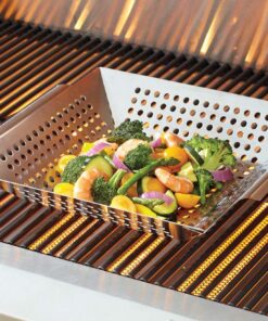 Mr. Bar-B-Q 06034Y Stainless Steel Vegetable Grill Basket | Perfect for Cooking Crispy Vegetables, Fish, and Meats on the Grill or BBQ | Built in Handles | Great for Cookouts and Camping 7 71Imxkd9ofL