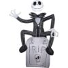 Gemmy Halloween Inflatable Outdoor Scarecrow A Nightmare Before Christmas Jack Skellington On Tombstone Decoration Airblow Inflatable 5' x 3.5' 42 71In4A10oLL