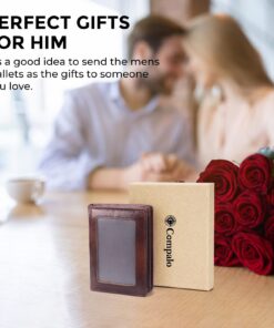 RFID Blocking Front Pocket Slim Leather Bifold Wallet Credit Card Case Holder ID Window small Coffee 16 71In4m lkNL