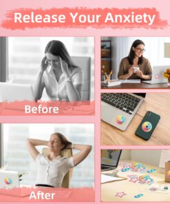 36 Pcs Calm Stickers Sensory Strips, Anxiety Sensory Stickers Textured Tactile Rough Calm Stickers Adhesives Anxiety Fidget Relief Calming Stickers for Desk, Phone Adults Teens Anxiet Polygon Style 11 71In6SvaZQL