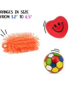 Neliblu 12 pcs Stress Balls for Kids and Adults, 6.5x6x3.2 inches - Bulk Anxiety Relief Toys - Set of Relaxing Sensory Squeeze Puffer Balls - Calming Fidget Squishy - Funny Small Spiky Squishies Pack size - 12 16 71IpGguX0hL
