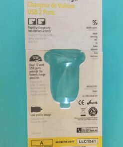 Scosche USBC242M ReVolt Universal Cigarette Lighter Multi Device Compact Dual Port USB Car Charger, Fast Charge Two Devices Simultaneously, Black Dual USB-A 24W 32 71IpJE3rdYL