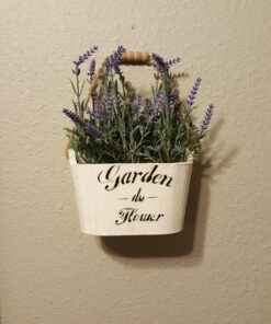 Butterfly Craze Artificial Lavender Plants in Rustic Wooden Planters - Lifelike, Stunning Faux Silk Purple Flowers Perfect for Elevating Your Patio, Home Décor, or Office (Set of Two), White Pots 30 71Ipcq6W2L