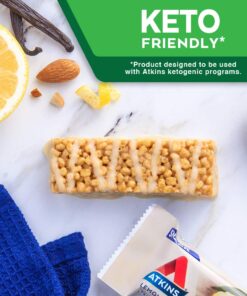 Atkins Lemon Snack Bar, Made with Real Almond Butter, 1g Sugar, Gluten Free, High in Fiber, Keto Friendly, 8 Count Lemon Bar 8 Count (Pack of 1) 12 71Iq9DLdH9L