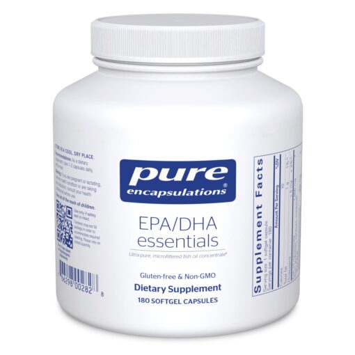 Pure Encapsulations EPA/DHA Essentials - Fish Oil Concentrate Supplement to Support Cardiovascular Health - Premium EPA & DHA Supplement with Omega 3-180 Softgel Capsules 180 Count (Pack of 1) Standard Packaging