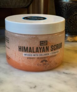 Himalayan Salt Scrub Face Foot & Body Exfoliator Infused with Collagen and Stem Cell Natural Exfoliating Salt Body Scrub for Toning Cellulite Skin Care by M3 Naturals 12 Ounce (Pack of 1) 50 71IqeJ0knWL 1