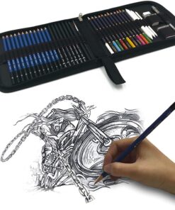 Sketch Pencils For Drawing,41 Piece Drawing Pencils,Colored Pencils Art Set with Drawing Tool in Pop Up Zipper Case, for Beginners, Kids or Any Aspiring Artist 14 71IqohKzc5L