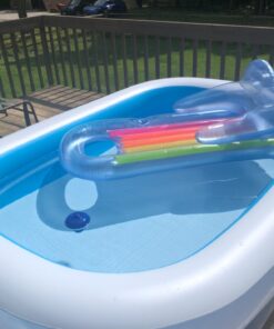 Intex 56483EP Inflatable 8.5' x 5.75' Swim Center Family Pool for 2-3 Kids, Backyard Splash Pool for Children 6+ Years Old, 198-Gallons, Blue & White Family Swim Center 51 71IqqXpzmlL