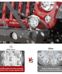 LEDKINGDOMUS LED Light Bar 27W 4inch LED Light Pods Flood Round Work Light Off Road Light LED Fog Driving Light Truck Light Boat Light for Truck Pickup SUV ATV UTV 2 11 71Is1qIZfNL