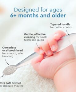 RADIUS Children's Toothbrush Pure Brush Ultra Soft BPA Free ADA Accepted Designed for Delicate Teeth for Kids 6 Months and Up - Clear - Pack of 3 1 Count (Pack of 3) 14 71IscVospWL