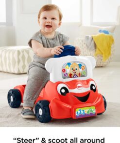 Fisher-Price Laugh & Learn 3-In-1 Smart Car, Baby Walker & Toddler Ride-On Toy with Smart Stages Learning Content for Ages 9+ Months Standard 28 71IsmUvyztL