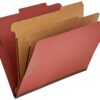Amazon Basics Letter Size Pressboard Classification File Folder with Fasteners, 2 Dividers, 2-Inch Expansion, Red - Pack of 10 2 Divider 6 71Ismgv1tBL