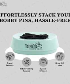 HairpinPal Magnetic Bobby Pin Holder - Easy Hair Clip and Pin Collector - Manage Hair Clips - Keeps Rooms Tidy - Sea Foam Teal - Made in the USA 24 71IsodwTsGL