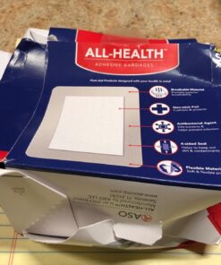 All Health Antibacterial Sheer Adhesive Pad Bandages, 3 in x 4 in, 30 ct | Helps Prevent Infection, Extra Large Comfortable Protection for First Aid and Wound Care 30 Count (Pack of 1) 45 71Isp 8LolL