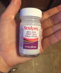 Sculpey® Gloss Glaze, Non Toxic, 1 fl oz. bottle with precise flow twist cap. Will add a glossy finish to your baked polymer oven-bake clay creations! 1-Ounce 17 71Itun3pfJL
