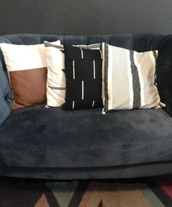 Woven Nook - Modern & Luxurious 18" x 18" Decorative Leather Throw Pillow Covers - Durable Quality & Machine Washable - 100% Polyester Faux Leather, Zulu Design - 4 Pack 18 x 18-Inch Zulu - Black, White, Grey, Brown, Neutral 26 71IuLxFO9zL