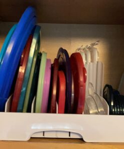 YouCopia StoraLid Food Container Lid Organizer, Large, BPA-Free Adjustable Plastic Lid Storage for Kitchen Cabinet and Drawer Organization, White 31 71IunP6kOVL