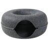 Large Cozy Cat Tunnel Bed with Sturdy Zipper Design, Scratch-Resistant and Hand Washable Interior, Ideal cat Tunnels for Indoor Cats up to 25lbs, Dark Grey (24x24x11inches) 25 71Iw26TFl5L