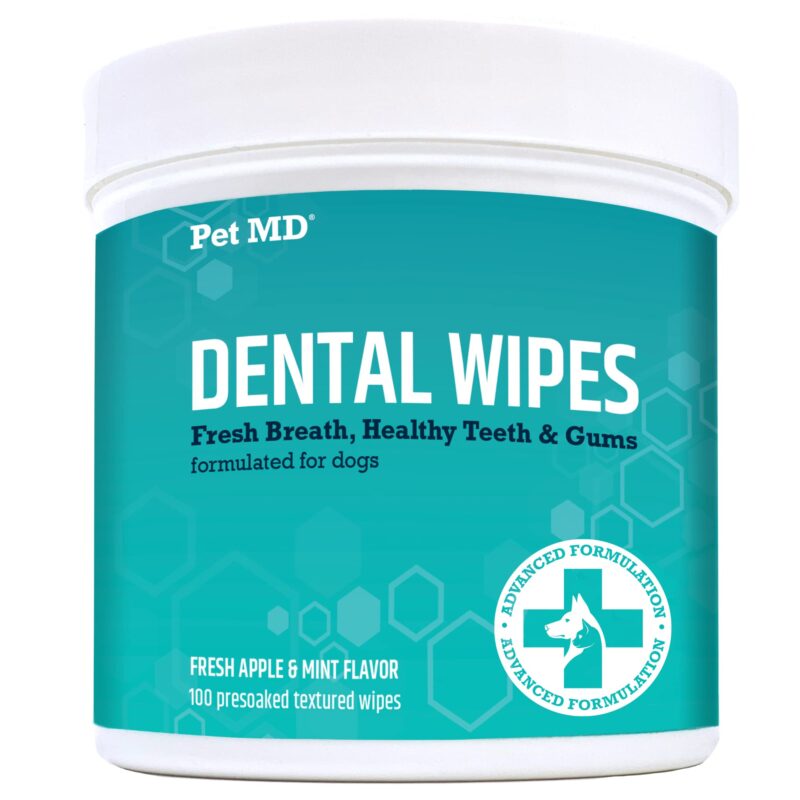 Catalog 2 Pet MD Dog Breath Freshener Dental Wipes for Dogs - Tartar and Plaque Remover for Teeth Cleaning - Fresh Apple & Mint Scent Bad Breath Treatment for Dogs - 100 Count