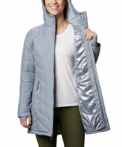 Columbia Women's Heavenly Long Hooded Jacket Tradewinds Grey 3X 14 71IwIeGJ5cS