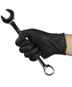 AMMEX X3 Industrial Black Nitrile Gloves, Box of 200, 3 mil, Size Medium, Latex Free, Powder Free, Textured, Disposable, Non-Sterile, BX3D44100-BX 9 71IwKqwv8zL