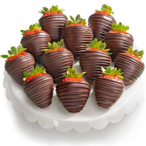 12 Dreamy Dark Chocolate Covered Strawberries 1 Count (Pack of 1)