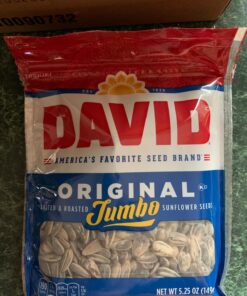 DAVID Seeds Original Salted and Roasted Jumbo Sunflower Seeds, Keto Friendly Snack, 5.25 OZ Bags, 12 Pack 5.25 Ounce (Pack of 12) 34 71IxW8oouSL