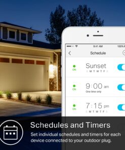 Kasa Outdoor Smart Plug, Smart Home Wi-Fi Outlet with 2 Sockets, IP64 Weather Resistance, Compatible with Alexa, Google Home & IFTTT, No Hub Required, ETL Certified(EP40), Black 2-Socket 22 71Ixzf28BdL