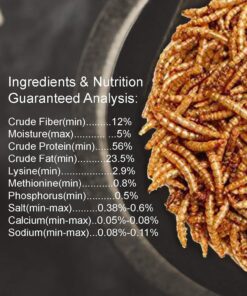 Amzey Appetizing Mealworms 5 LBS- 100% Non-GMO Dried Mealworms - Large Meal Worms - High Protein Treats- Perfect Mealworm for Chickens, Ducks, Turtles, Blue Birds, Lizards - Bag of Mealworms 5 LBS Seafood 12 71IyFtLJiCL