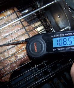 AMMZO Digital Meat Thermometer for Grilling, Instant Read Food Thermometer Waterproof with Backlight for Cooking, Deep Fry, BBQ, Grill, Smoker and Roast Black 37 71IzCvA3ihL