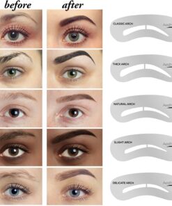 Aesthetica Brow Contour Kit 16-Piece Eyebrow Makeup Palette Set 6 Eyebrow Powders, 5 Eyebrow Stencils, Spoolie/Brush Duo, Tweezers, Eye Brow Wax, Highlighter - Unique Gifts For Women For Her Birthday 28 71IzSc68JVL